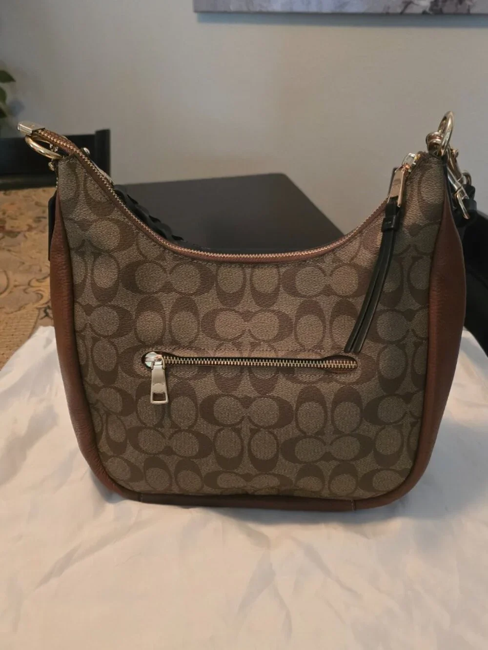 Coach leather signature shoulder bag